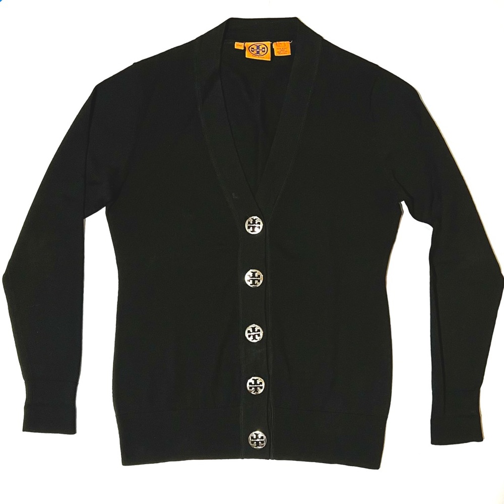 Tory Burch Wool Cardigan in Black